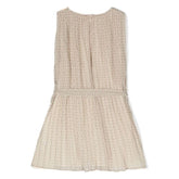 Monogram Print Pleated Sleeveless Dress